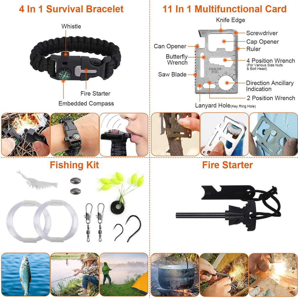 121 Pcs Per Set Survival Kits Professional Emergency Bag