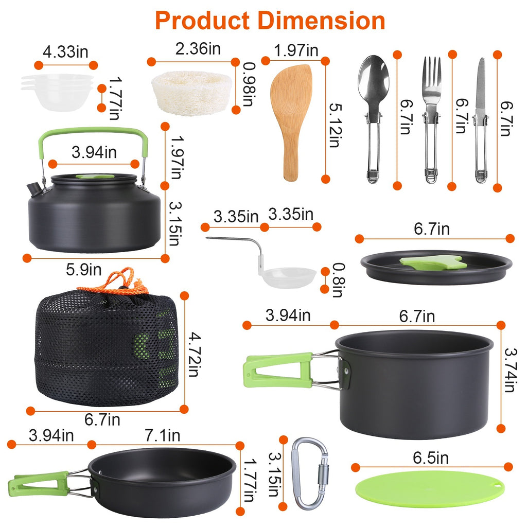 16 Pcs Emergency Cooking Ware Set