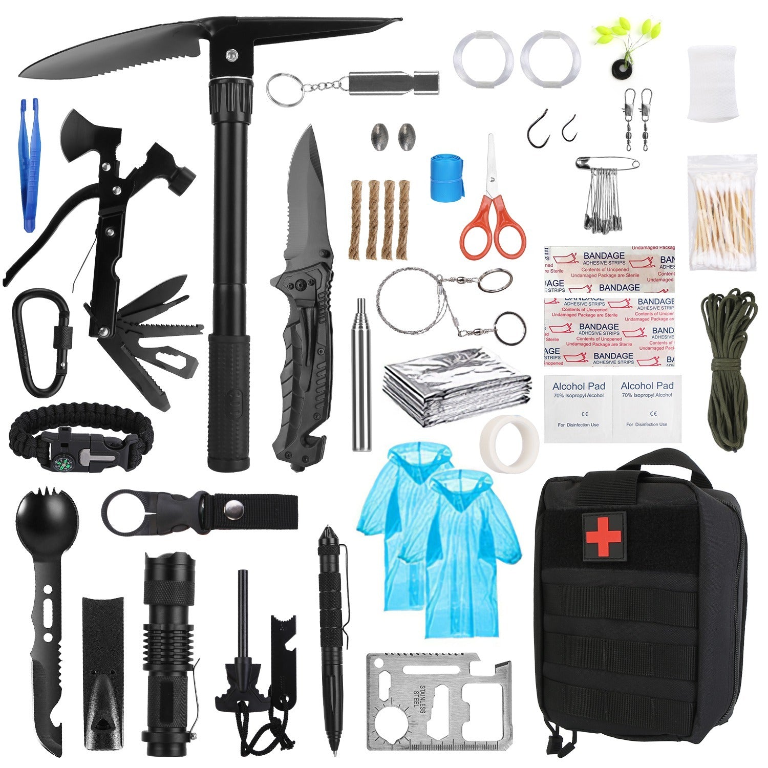 121 Pcs Per Set Survival Kits Professional Emergency Bag