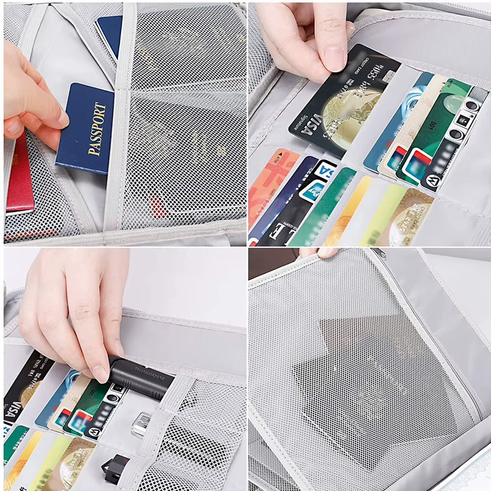 Fireproof & Water-Resistant Document Organizer Bag 4-Layer Large Space,File Storage Case with Lock Safe for Important Documents