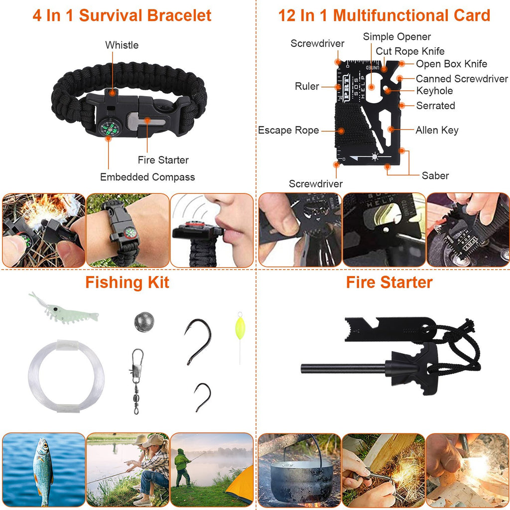 125 Pcs Survival Kits Professional Emergency Bag