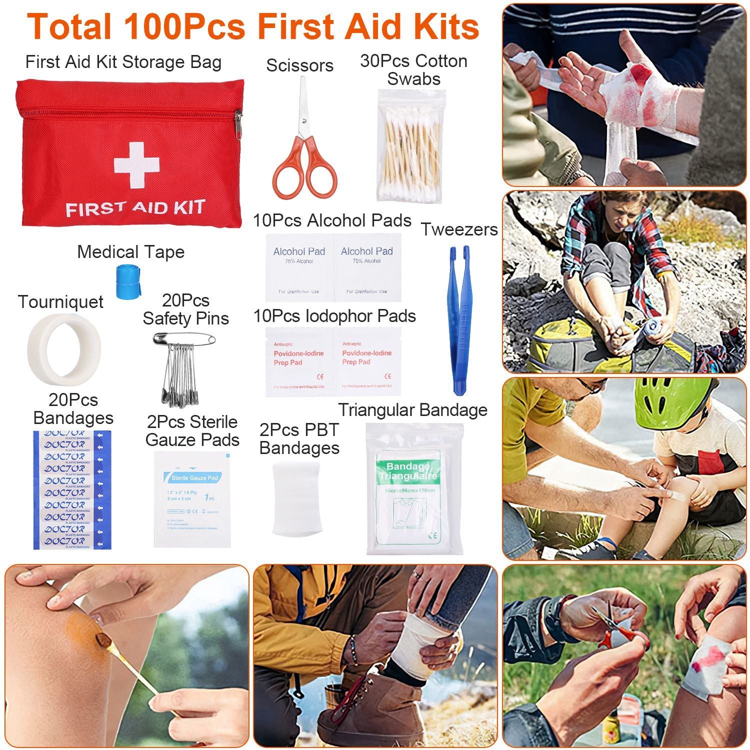 125 Pcs Survival Kits Professional Emergency Bag