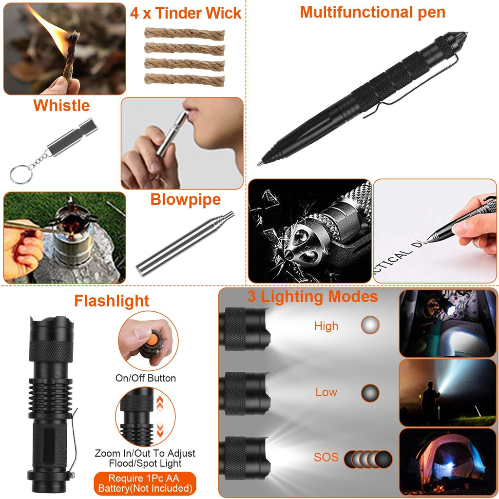 121 Pcs Per Set Survival Kits Professional Emergency Bag